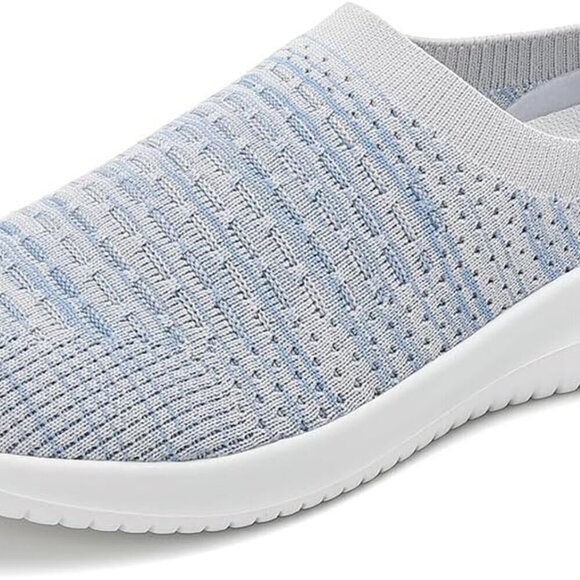Shoes - Women Slip On Sneakers Lightweight Breathable Knit Flat Shoes for Walking